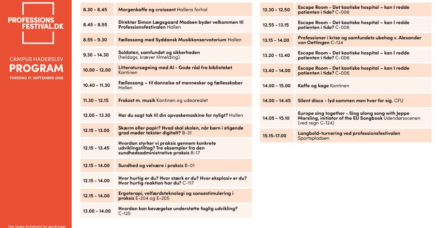 Program Haderslev PF 2026