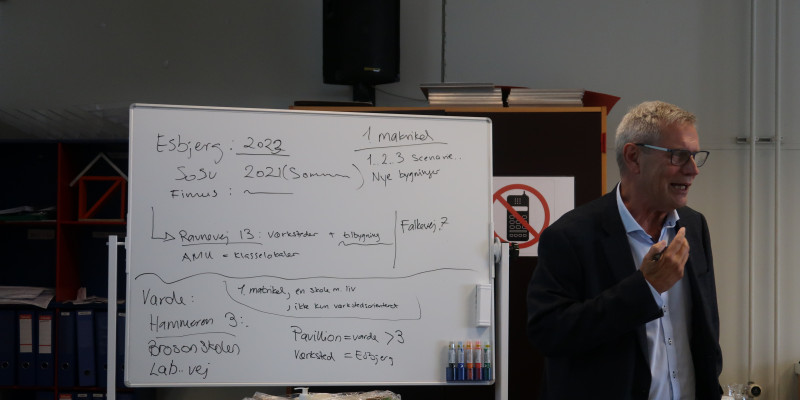 Seniorkonsulent Ole Steen Nielsen fra UC SYD introducerer det europæiske inklusionskompas for bestyrelsen på FGU Vest