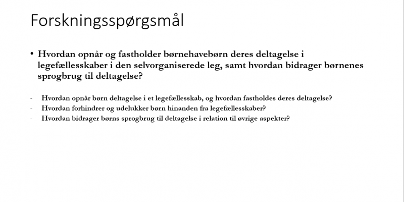 Ph.d. projektets forskningsspørgsmål