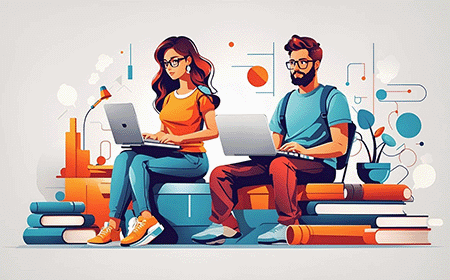 AI genereret billede af studerende